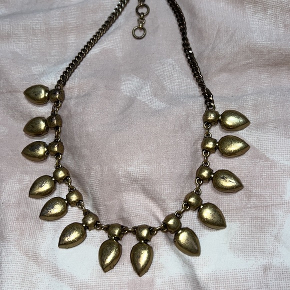 J Crew Black and Gold Crystal Statement Necklace - Picture 4 of 6